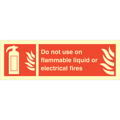 Do not use on flammable... 100x300 mm