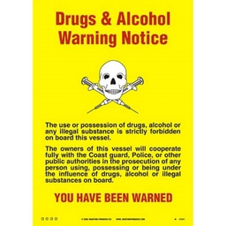 [17-J-125238G] Drugs &amp; Alcohol Warning 297x210 mm