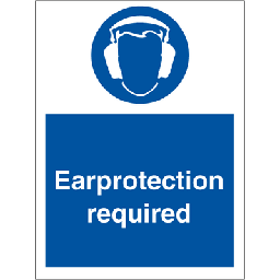 Earprotection required 200x150 mm