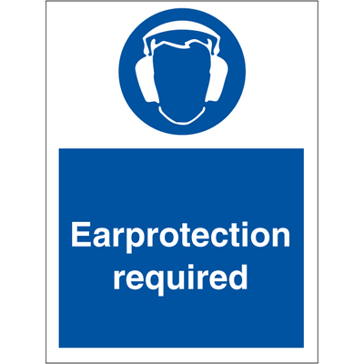 Earprotection required 200x150 mm