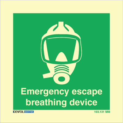 Emergency escape breathing device 150x150 mm