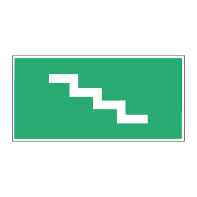 Emergency stairs arrow right 50x100 mm