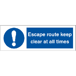 Escape route keep clear 100x300 mm