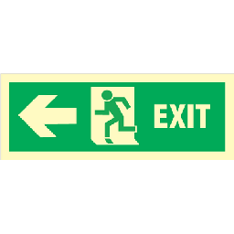 Exit left, arrow left Efterlysende selvklæbende