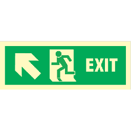Exit left/up, arrow up Efterlysende selvklæbende