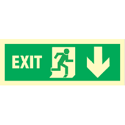 Exit right, arrow down Efterlysende selvklæbende