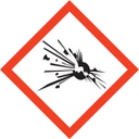 Eksplosiv GHS01 7,5×7,5 mm, faresymbol