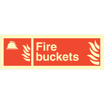 IMO skilt - Fire buckets, 100 x 300 mm