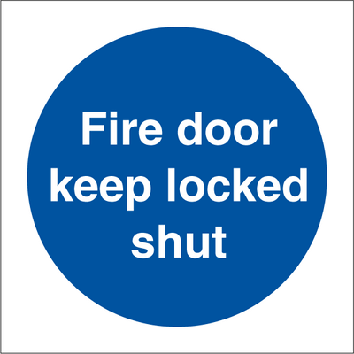 IMO skibsskilt: Fire door keep locked shut, 150 x 150 mm