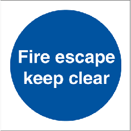 Fire escape keep clear, 150 x 150 mm
