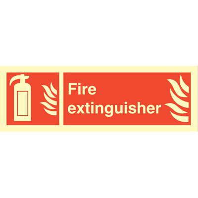 [17-105025] IMO skibsskilt, Fire extinguisher 100 x 300 mm