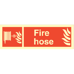 Fire hose, tekst og symbol, 100 x 300 mm