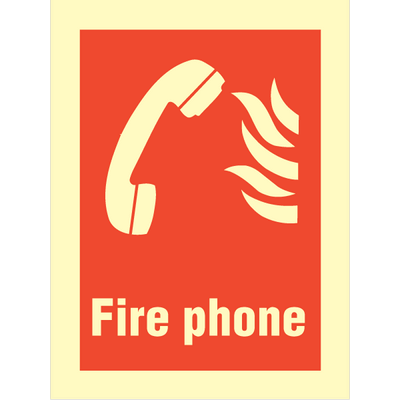 [17-105018] Fire phone, symbol og tekst, 200 x 150 mm