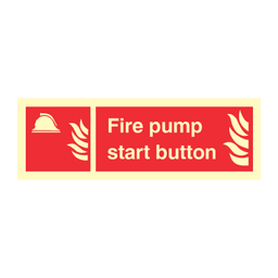 Fire pump start button, 100 x 300 mm