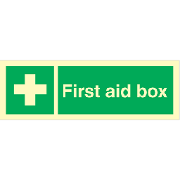 [17-J-102013PVHR] First aid box - Photoluminescent Self Adhesive Vinyl - 100 x 300 mm
