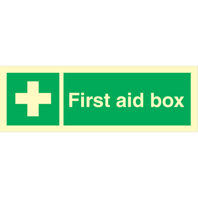 [17-102013PVHR] First aid box - Photoluminescent Self Adhesive Vinyl - 100 x 300 mm