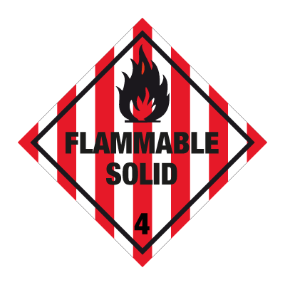 [17-J-132299] Flammable solid kl. 4 fareseddel