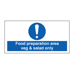 Food preparation area - veg &amp; salad only, 100 x 200 mm
