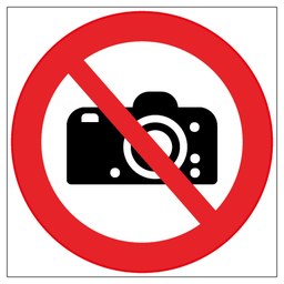 [17-J-130105] Fotografering forbudt - Gulvskilt, 400 x 400 mm