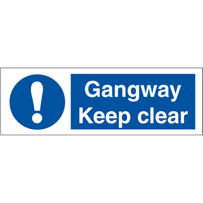 Gangway Keep clear, 100 x 300 mm