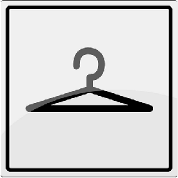 [17-J-131133] Garderobe symbol, piktogram, rustfrit stål, 150 x 150 mm