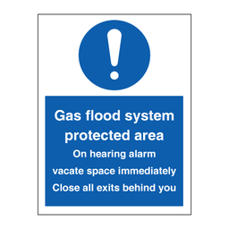 Gas flood system protection area, 200 x 150 mm