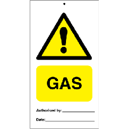[17-J-125010] GAS (pk. a 10 stk.), tags, 140 x 75 mm