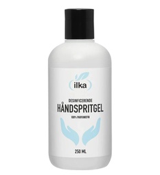 [21-ILKA-0500] ILKA desinficerende håndspritgel 250ml, 70,1 Vol %. I praktisk  robust flaske. 100% parfume fri, desinfektion