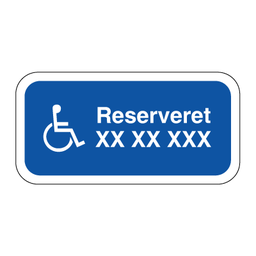 [17-J-405483] Handicap parkering reserveret skilt med nummerplade information - 25 x 50 cm