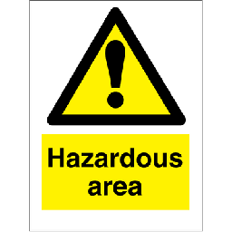 Hazardous area, 200 x 150 mm