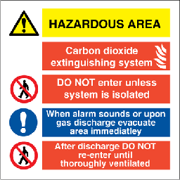 Hazardous area - Carbon dioxide extinguishing system, 300 x 300 mm