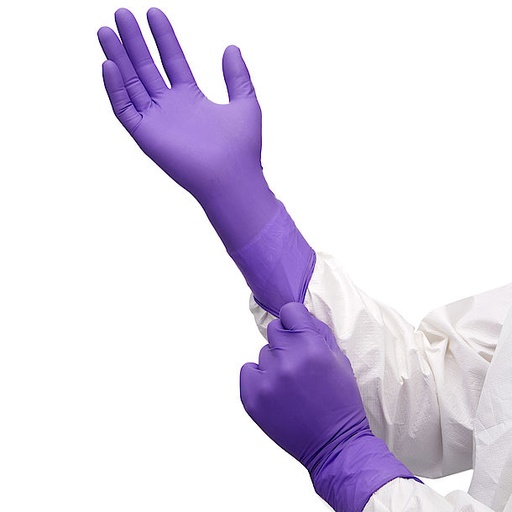 Pudderfri engangshandsker i nitril, fremragende pasform & tekstur på fingerspidser, længde 300 mm, tykkelse 0,09 til 0,15mm, AQL 0,65. Kimtech Science Purple Nitrile Xtra, 9761(5060)