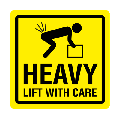 [17-J-132716] HEAVY - Lift with care etikette - 250 stk. rulle - 100 x 100 mm