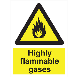 Highly flammable gasses, 200 x 150 mm