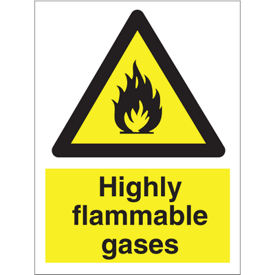 Highly flammable gasses, 200 x 150 mm