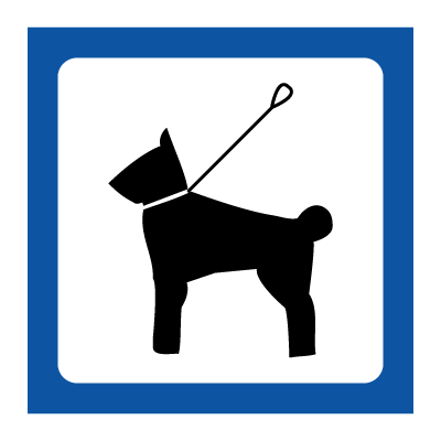 Hund i snor piktogram - hundeskilt