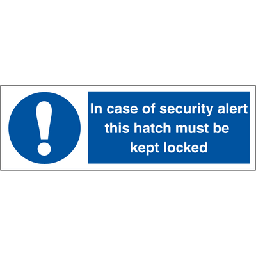 In case of security alert this hatch, 100 x 300 mm