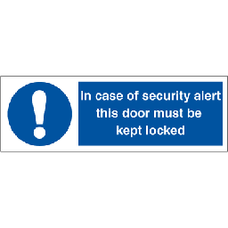 In case of security alert this door, 100 x 300 mm