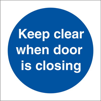 Keep clear when door 150 x 150 mm