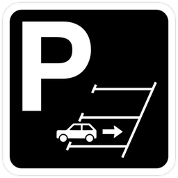 [17-J-405811] Kun baglæns parkering - P-plads skilt i sort og hvid