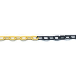 [17-130823] Kunststofkæde, til fareafgrænsning, gul/sort, Ø 6 mm 25 m