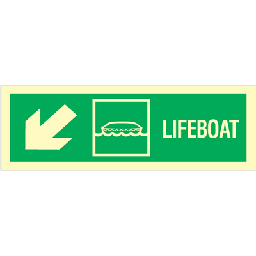 [17-J-100063] Lifeboat arrow down left 100 x 300 mm