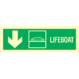 [17-100064] Lifeboat arrow down left corner 100 x 300 mm