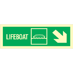 [17-J-100068] Lifeboat arrow down right 100 x 300 mm