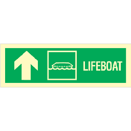[17-J-100060] Lifeboat arrow up 100 x 300 mm