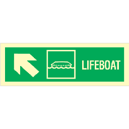 [17-J-100061] Lifeboat arrow up left corner 100 x 300 mm