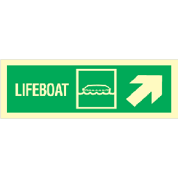 [17-J-100066] Lifeboat arrow up right corner 100 x 300 mm