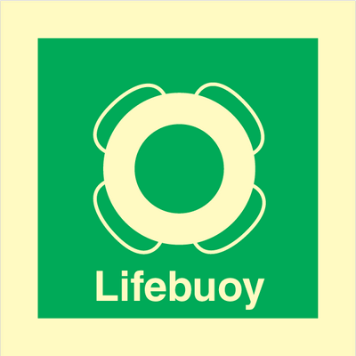 Lifebuoy med tekst, 150 x 150 mm