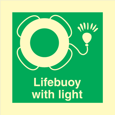 Lifebuoy with light med tekst, 150 x 150 mm
