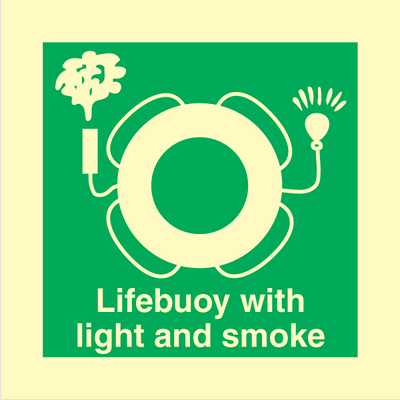 Lifebuoy with light and smoke, med tekst 150 x 150 mm